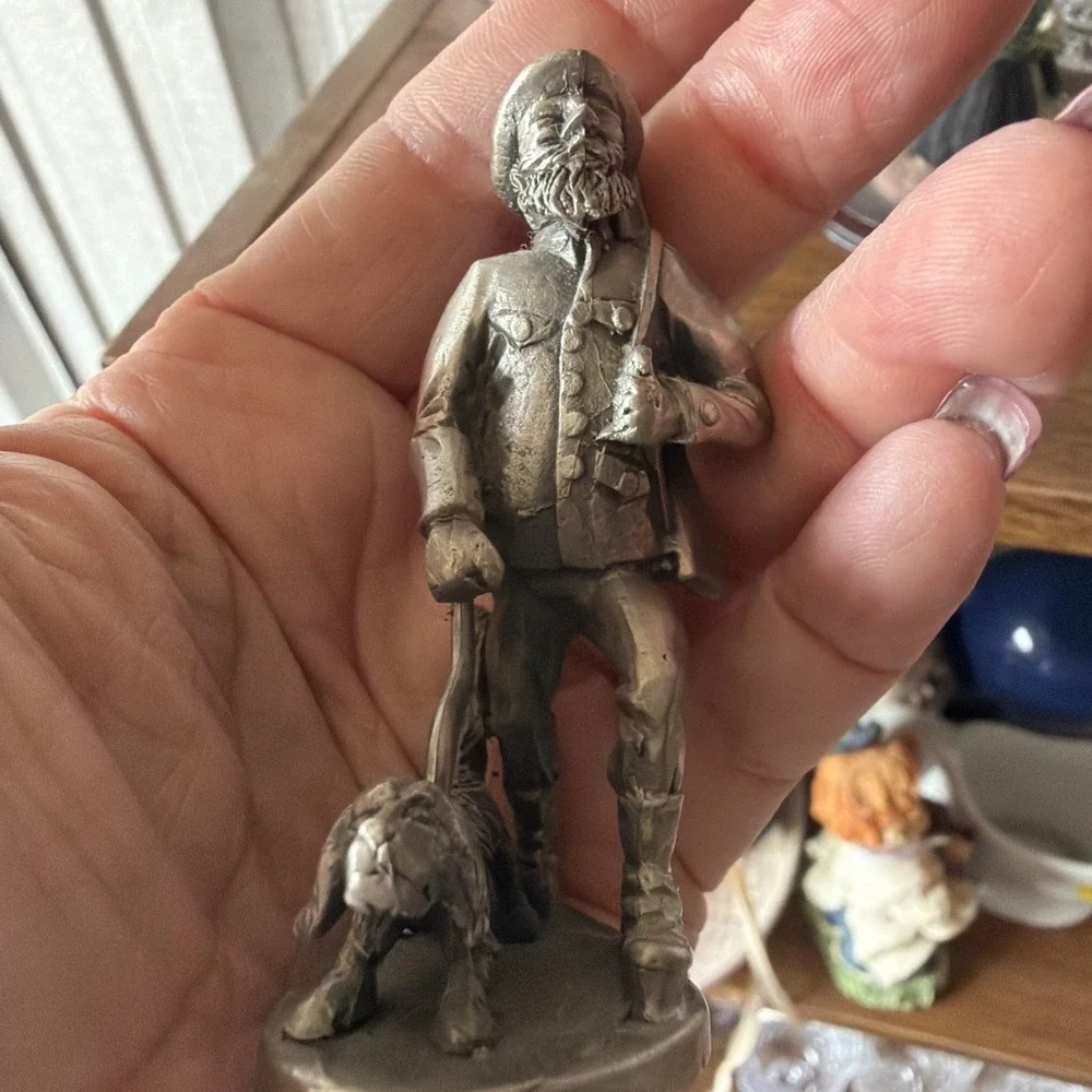 Pewter Swagman And His Dog Made In Germany